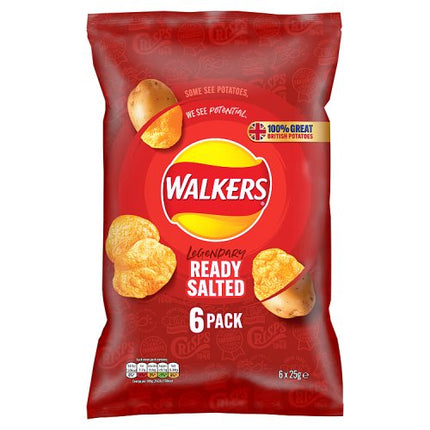 Walkers Ready Salted Potato Crisps 6 x 25g