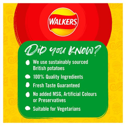 Walkers Salt & Vinegar Potato Crisps 6 x 25g