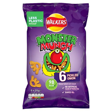 Walkers Pickled Onion Monster Munch  6 x 20g