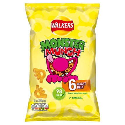 Walkers Roast Beef Monster Munch 6 Pack