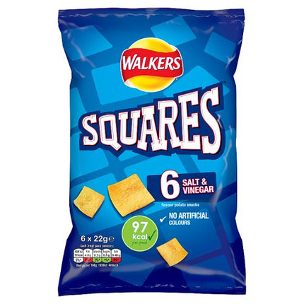 Walkers Squares Salt & Vinegar 6 x 22g