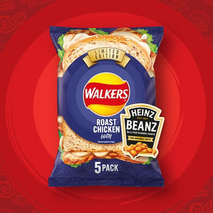 Walkers Roast Chicken with Heinz Mayonnaise Multipack Crisps 5 x 25g