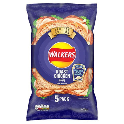 Walkers Roast Chicken with Heinz Mayonnaise Multipack Crisps 5 x 25g