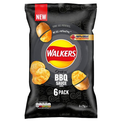 Walkers BBQ Sauce Multipack Crisps 6x25g