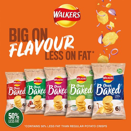 Walkers Oven Baked Cheese & Onion 6 x 22g