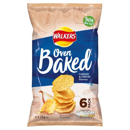 Walkers Oven Baked Cheese & Onion 6 x 22g