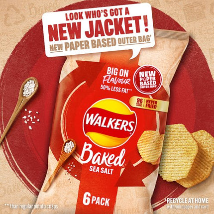 Walkers Oven Baked Sea Salt 6 x 22g