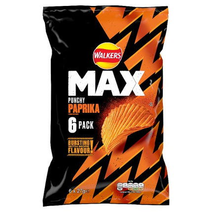 Walkers Max Paprika 6 x 27g