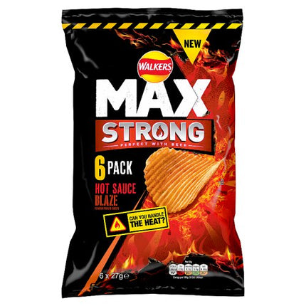 Walkers Max Strong Hot Sauce Blaze 6x27g