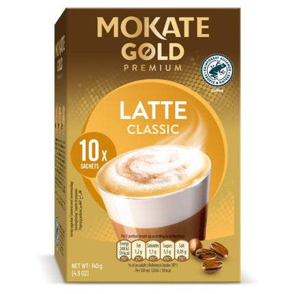 Mokate Gold Premium Classic Latte Instant Coffee Sachets x10 140g