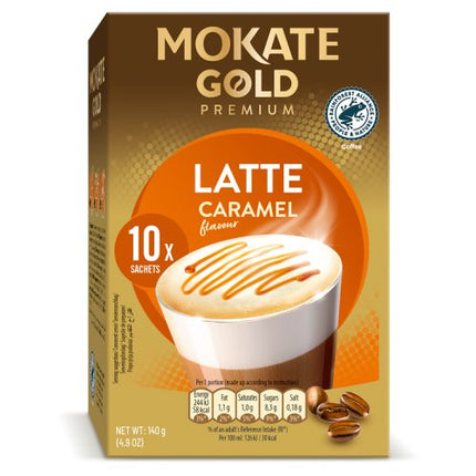 Mokate Gold Premium Caramel Latte Instant Coffee Sachets x10 140g