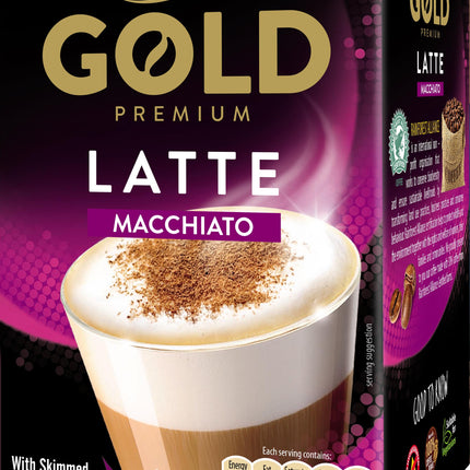 Mokate Gold Premium Macchiato Latte Instant Coffee Sachets x10 140g