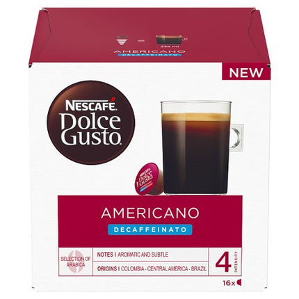 Nescafe Dolce Gusto Americano Decaf Coffee Pods x16 128g