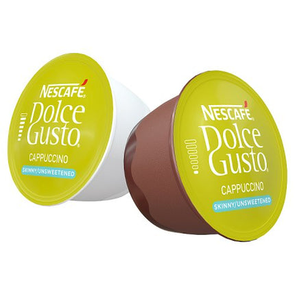 Nescafe Dolce Gusto Skinny & Unsweetened Cappuccino Coffee Pods x16 161.6g