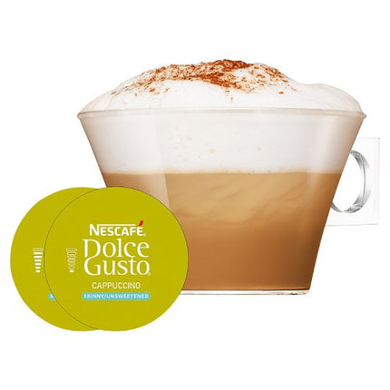 Nescafe Dolce Gusto Skinny & Unsweetened Cappuccino Coffee Pods x16 161.6g