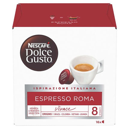 Nescafe Dolce Gusto Espresso Roma Coffee Pods x16 99.2g