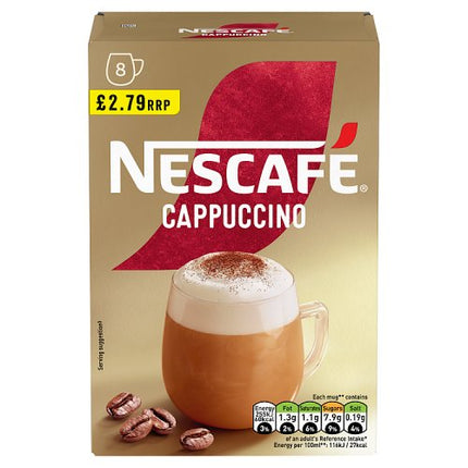 Nescafe Cappuccino Instant Coffee Sachets x8 124g £2.79