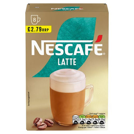 Nescafe Latte Instant Coffee Sachets x8 144g £2.79