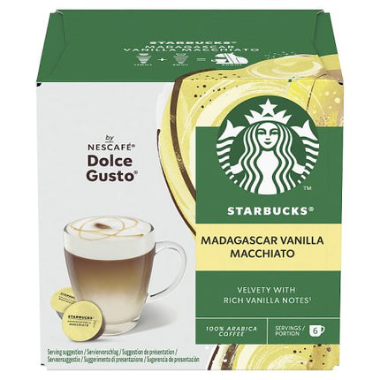 Starbucks by Nescafe Dolce Gusto Madagascar Vanilla Macchiato Coffee Pods x12 132g