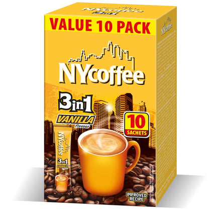 NY Coffee 3in1 Vanilla Instant Coffee Sachets x10 140g