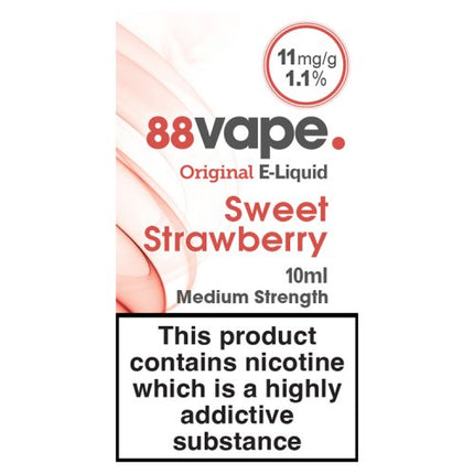 88 Vape E-Liquid 11mg Sweet Strawberry 10ml