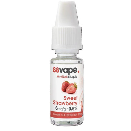 88 Vape Any Tank E-Liquid 6mg Sweet Strawberry 10ml