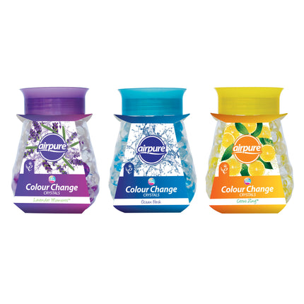 Airpure LED Colour Change Crystals Air Freshener 300g 3 Assorted