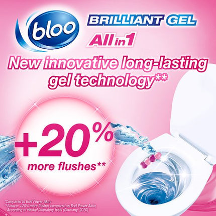 Bloo Brilliant Gel Spring Rain Toilet Rim Block 42g