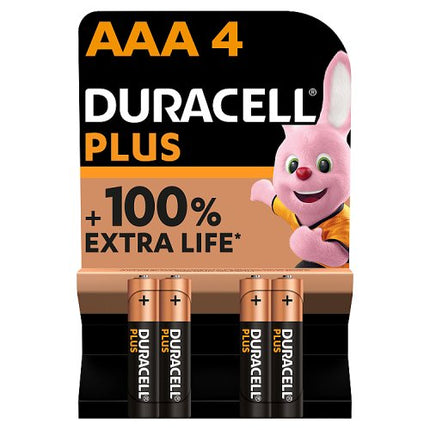 Duracell Plus AAA Alkaline Batteries 4 Pack