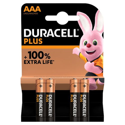 Duracell Plus AAA Alkaline Batteries 4 Pack