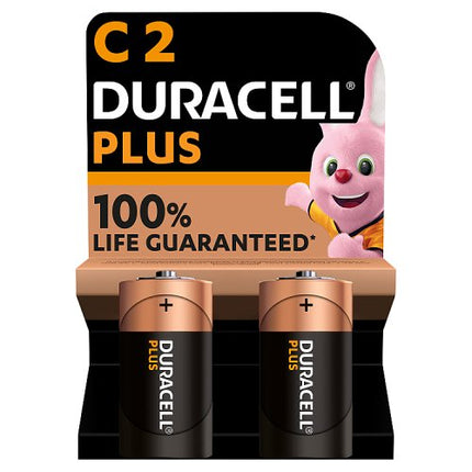 Duracell Plus C Alkaline Batteries 2 Pack