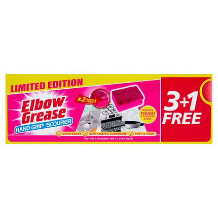 Elbow Grease Pink Hand Grip Scourers x4