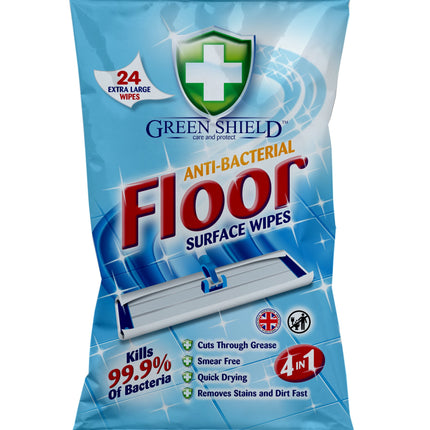 Green Shield XL Anti-Bacterial Floor Wipes x24