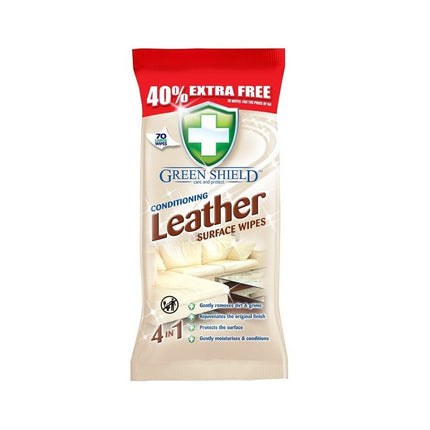 Green Shield Conditioning Leather Surface Wipes x70