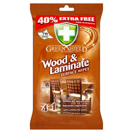 Green Shield Wood & Laminate Surface Wipes x70