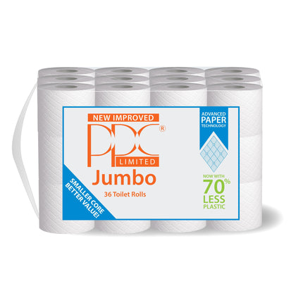 PPC White Jumbo Toilet Tissue 2ply 36 Rolls