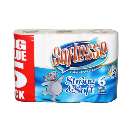 Softesse White Toilet Tissue 2ply 6 Rolls