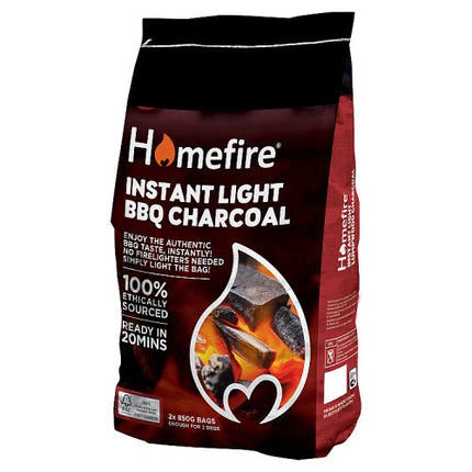 Homefire Instant Light BBQ Charcoal 2x850g