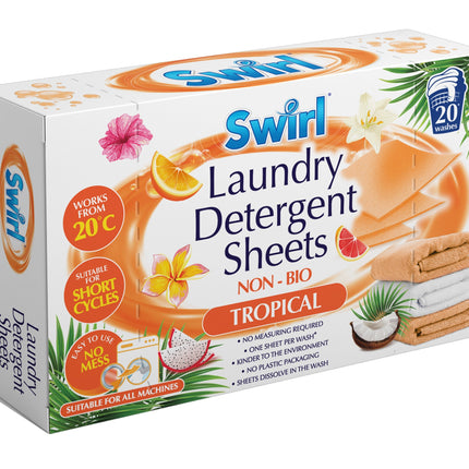 Swirl Tropical Non Bio Laundry Detergent Sheets x20