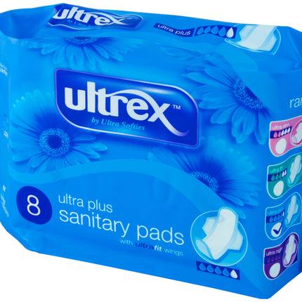 Ultrex Ultra Plus Sanitary Pads x8