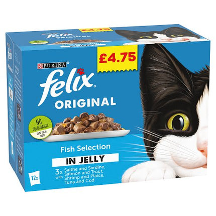 Felix Original Fish Selection in Jelly Wet Cat Food 12x100g £4.75