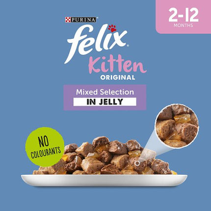 Felix Kitten Original Mixed Selection in Jelly 2-12 Months Wet Cat Food 12x100g