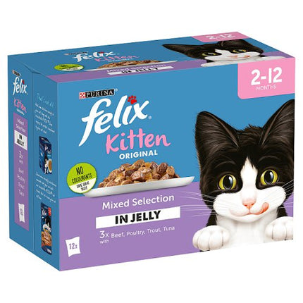 Felix Kitten Original Mixed Selection in Jelly Wet Cat Food 12x100g