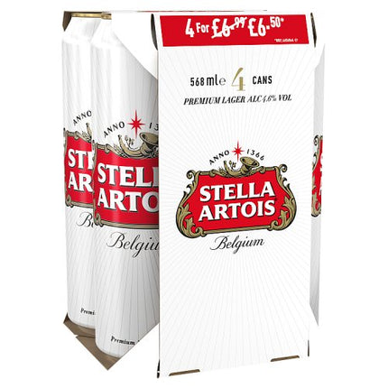 Stella Artois 4 Pack Pint Can  £6.50