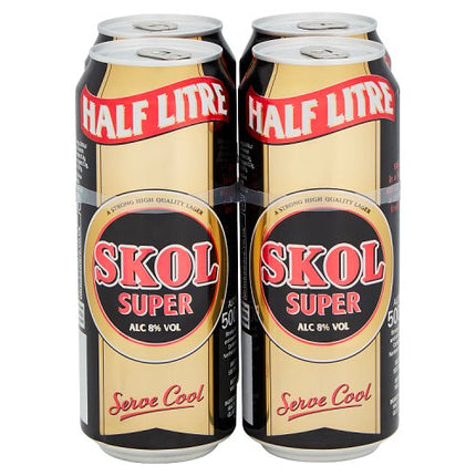 Skol Super Strong Lager Can 4 x 500ml