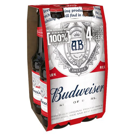 Budweiser Beer Bottle 4 x 300ml