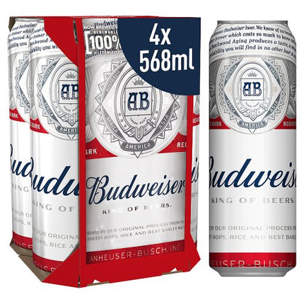 Budweiser Beer Pint Can 4 x 568ml