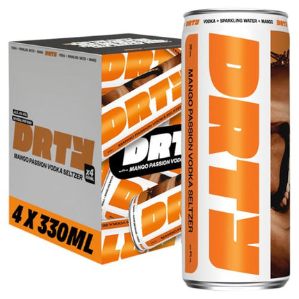 DRTY Mango Passion Vodka Seltzer RTD Can 4 x 330ml