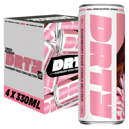 DRTY Raspberry Rosé Vodka Seltzer RTD Can 4 x 330ml