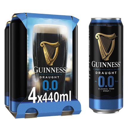 Guinness Draught Alcohol Free Beer Can 4 x 440ml